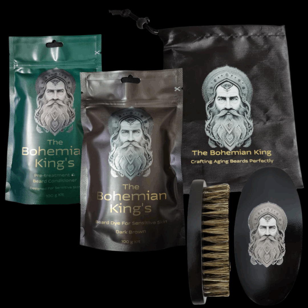 Bohemian Kings Beard Dye Starter Kit Free Beard Brush & Wash Bag