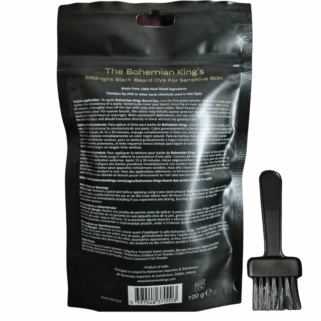 The Bohemian King’s Natural & Organic Midnight Black Beard Dye for Sensitive Skin