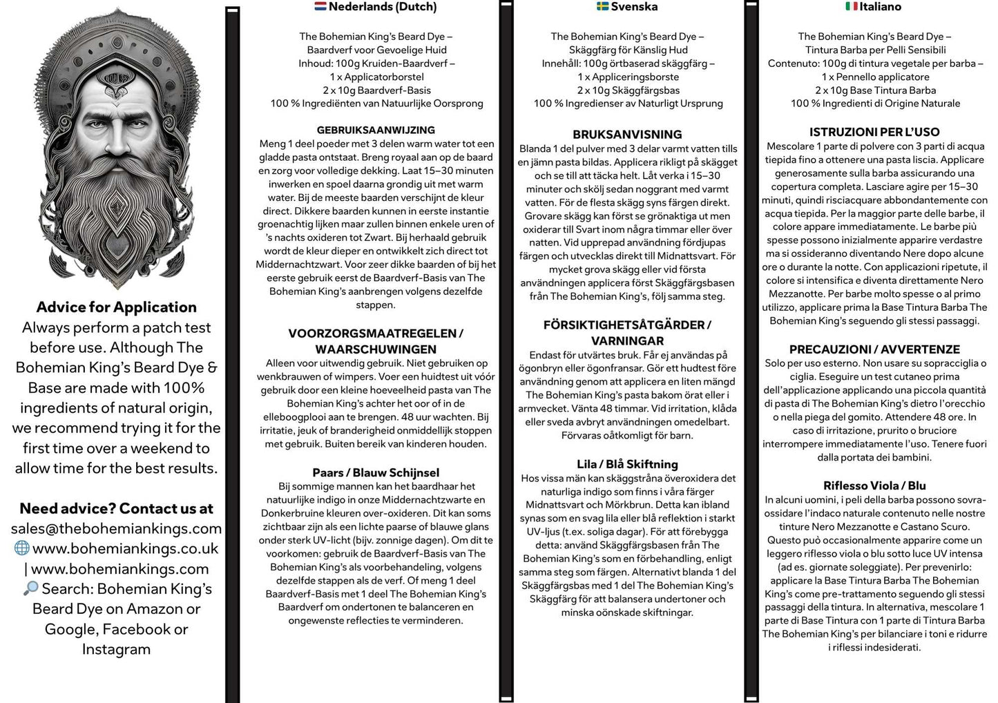 The Bohemian King’s Beard Dye Essentials Pack | 100% Natural, Chemical-Free Beard Dye for Sensitive Skin (UK)