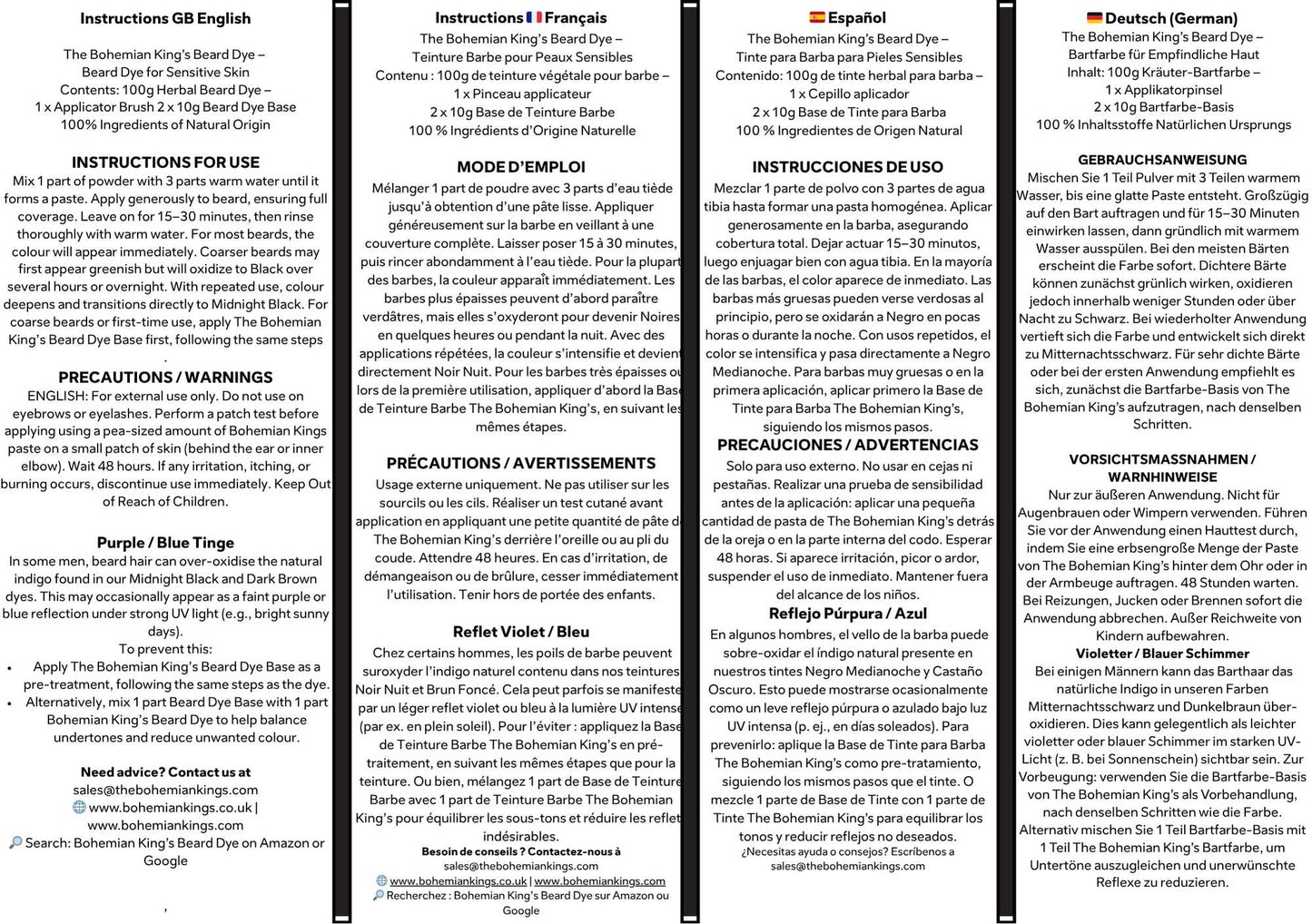 The Bohemian King’s Beard Dye Essentials Pack | 100% Natural, Chemical-Free Beard Dye for Sensitive Skin (UK)